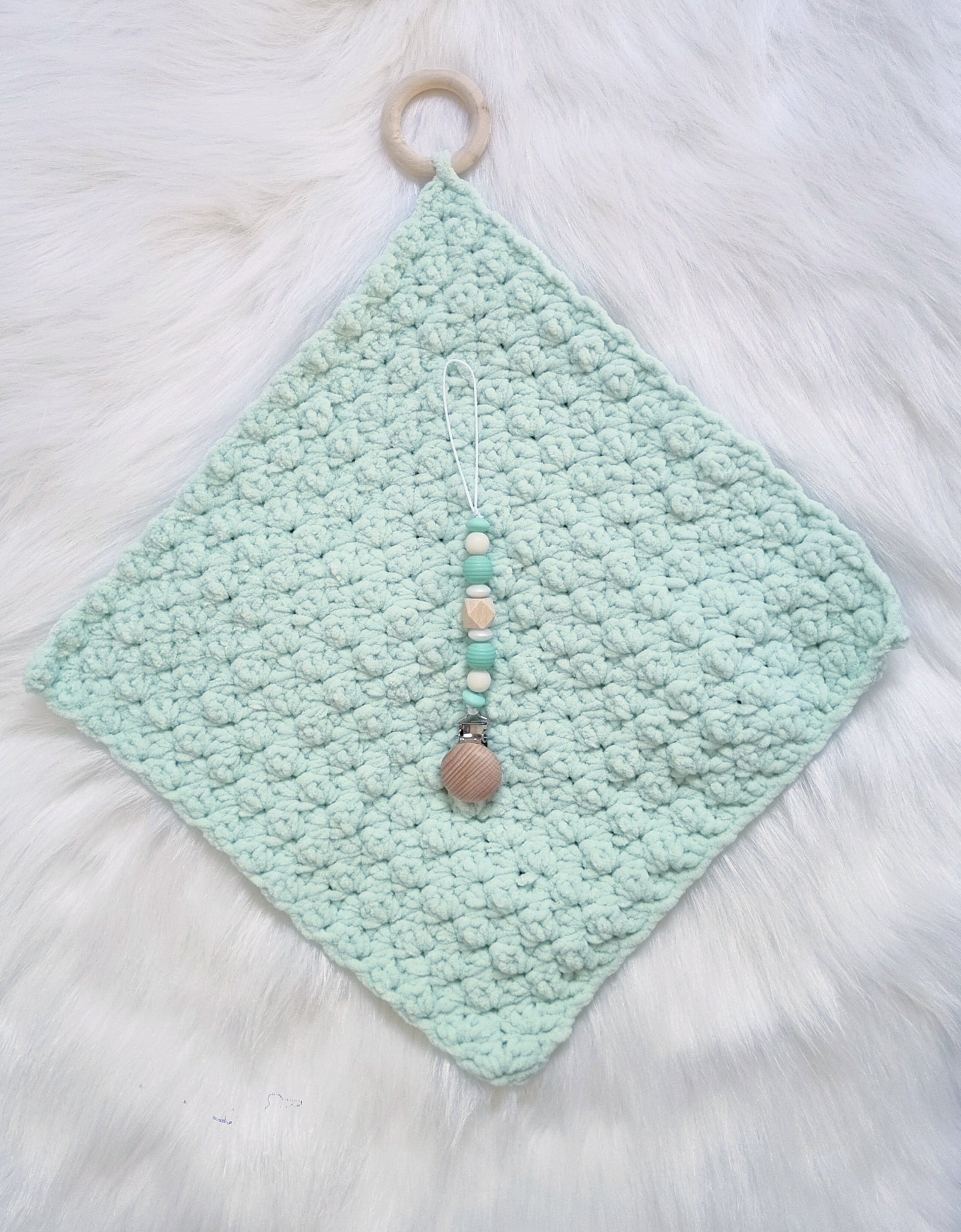 Snuggle Teether Blanket and Pacifier Clip