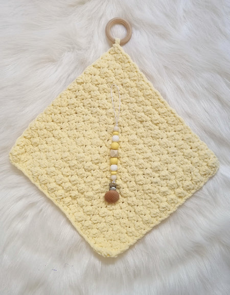 Snuggle Teether Blanket and Pacifier Clip