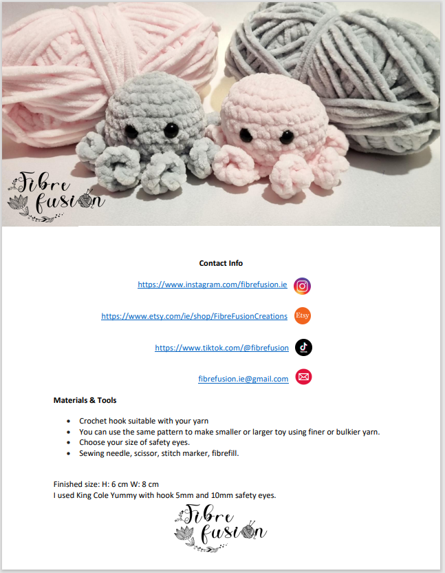 Crochet Baby Octopus Pattern PDF - Digital Download